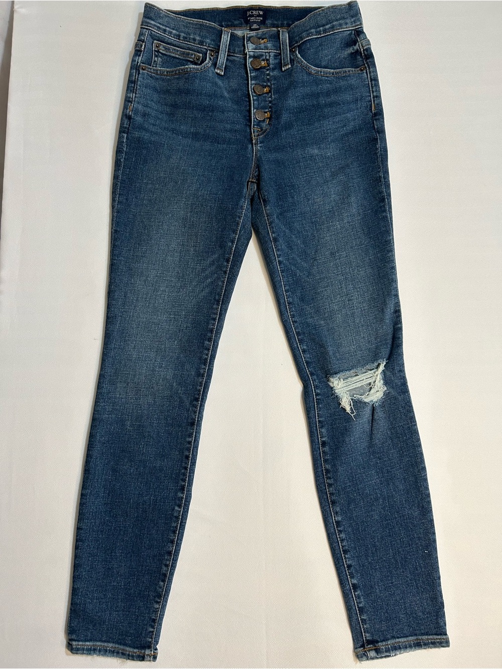 J. Crew 9" Mid-Rise Skinny Jeans in Dark Indigo